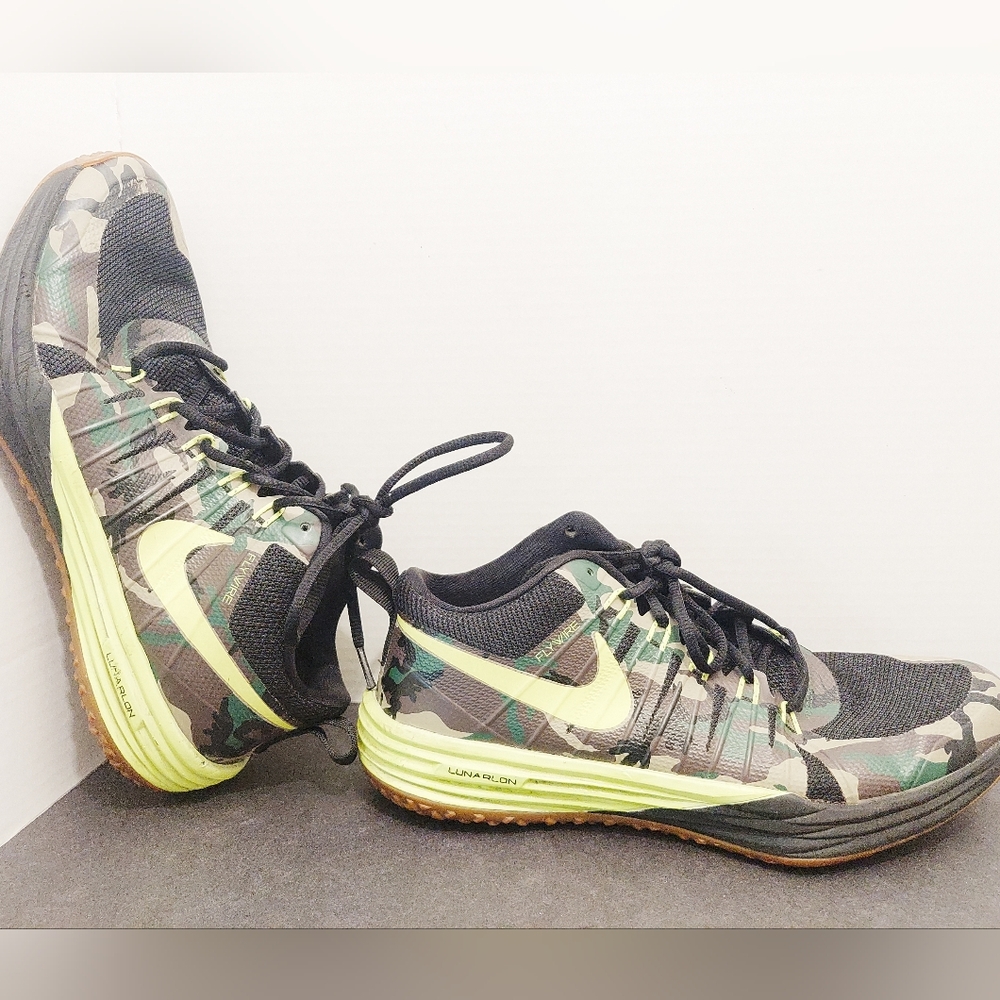 Nike Lunar TR1 AMP Mens Size 9.5 Flywire‎ Camo Green Black 654283-072 Camouflage